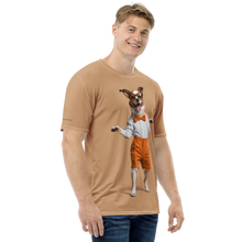 Happy Dancing Dog Beige All-Over Print Men's T-Shirt