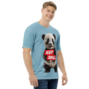 Keep Smile Blue Panda All-Over Print Men's T-Shirt