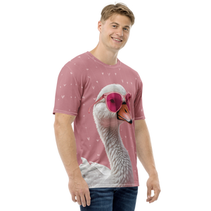 Cute Pink Swan All-Over Print Men's T-Shirt