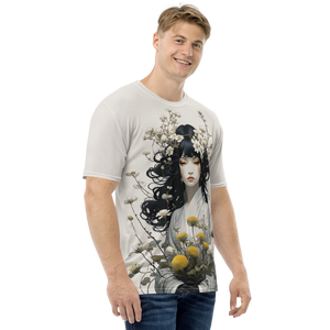 Oriental Lady with Yellow Flowers All-Over Print Men's T-Shirt