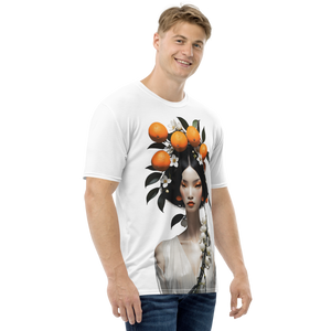 Beauty Lady with Orange Fruits All-Over Print Men's T-Shirt