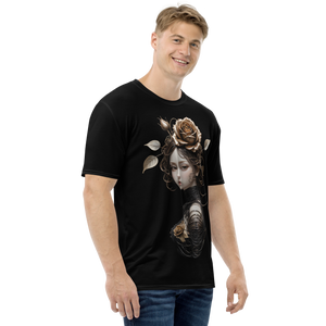 Lady Rose Copper Wire Art All-Over Print Men's T-Shirt