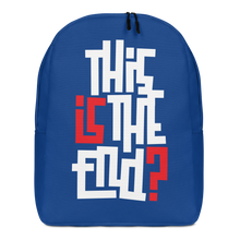 IS/THIS IS THE END? Navy Blue Reverse Minimalist Backpack