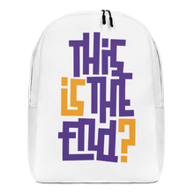 IS/THIS IS THE END? Purple Yellow Minimalist Backpack