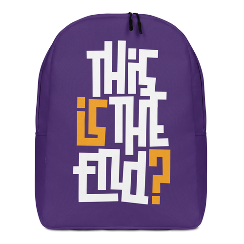 IS/THIS IS THE END? Purple Yellow Reverse Minimalist Backpack