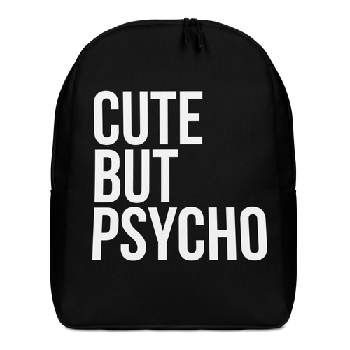 Cute But Psycho Minimalist Black Backpack
