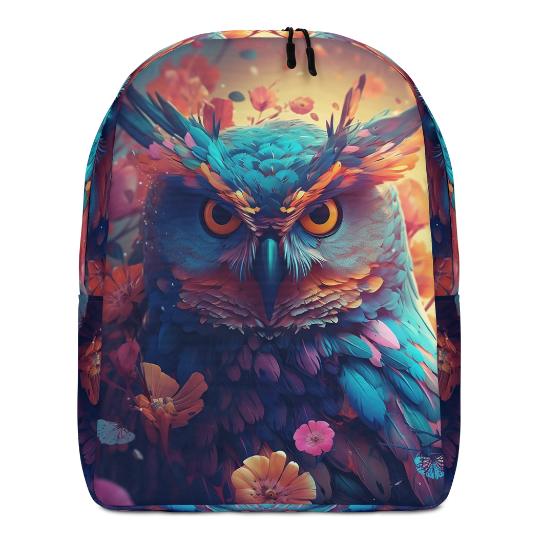 Colorful Owl Art Minimalist Backpack