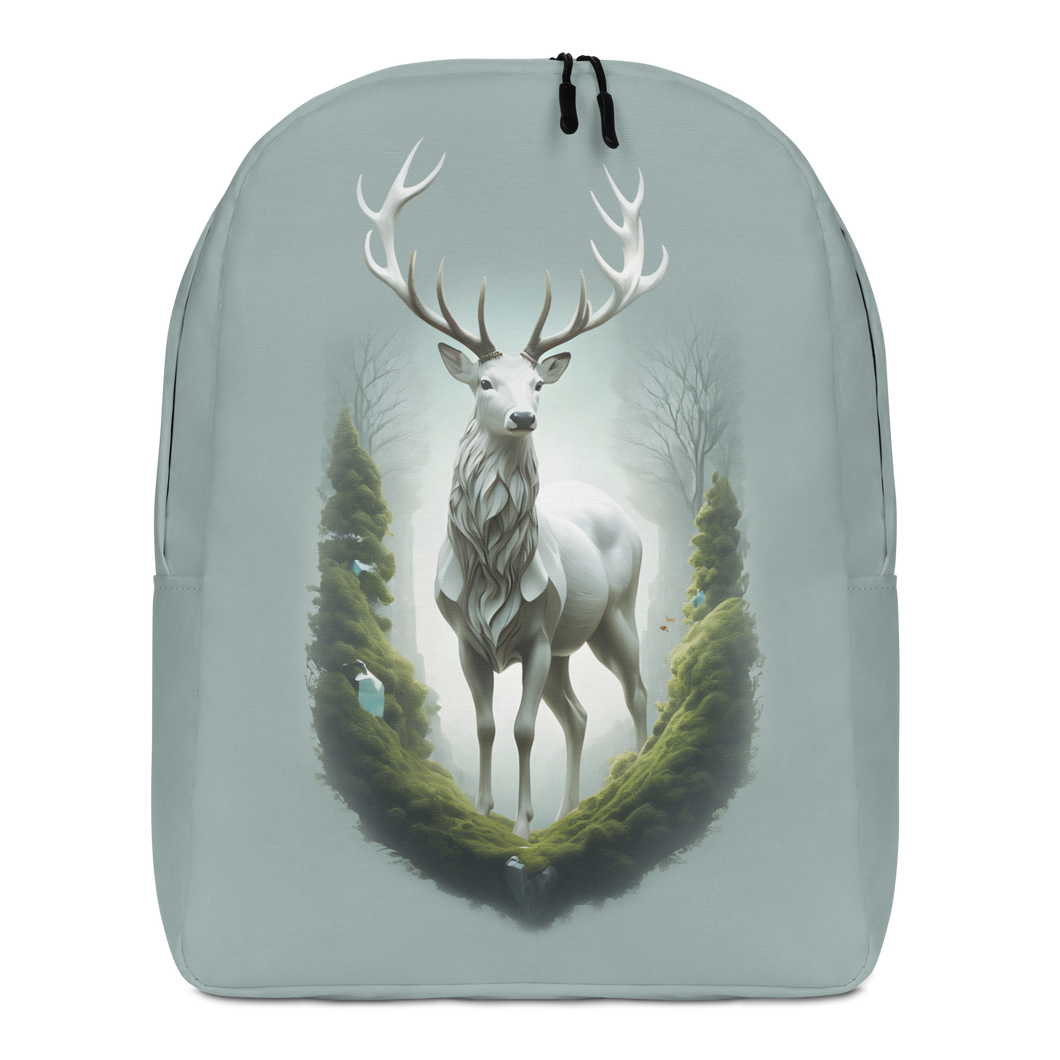 Green White Deer Minimalist Backpack