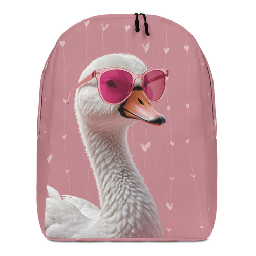 Cute Pink Swan Minimalist Backpack