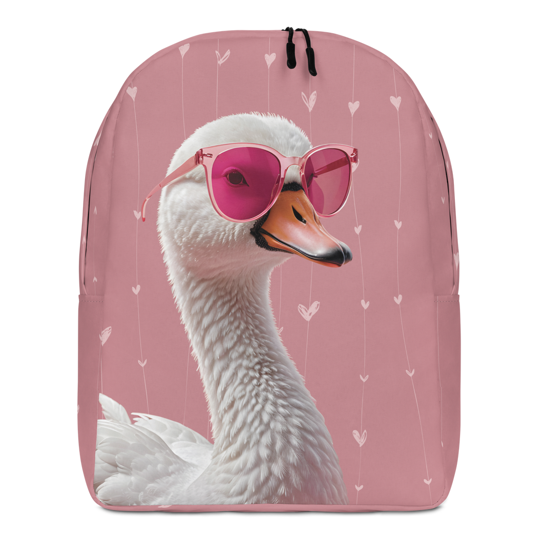 Cute Pink Swan Minimalist Backpack