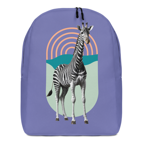 Giraffe Zebra Purple Minimalist Backpack