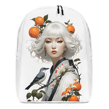 Oriental Lady with Orange and Bird Minimalist Backpack