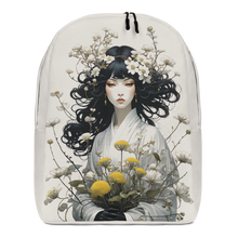 Oriental Lady with Yellow Flowers Minimalist Backpack