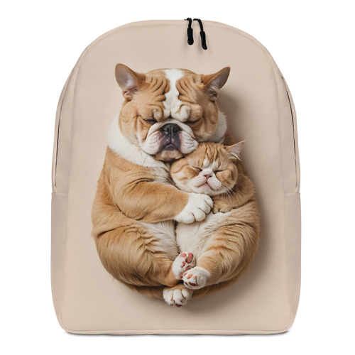 Cute Baby Cat and Dog Sleep Minimalist Backpack