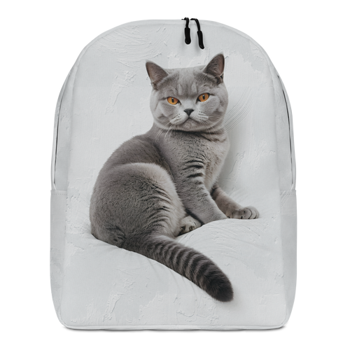 Relaxing British Shorthair Cat Minimalist Backpack