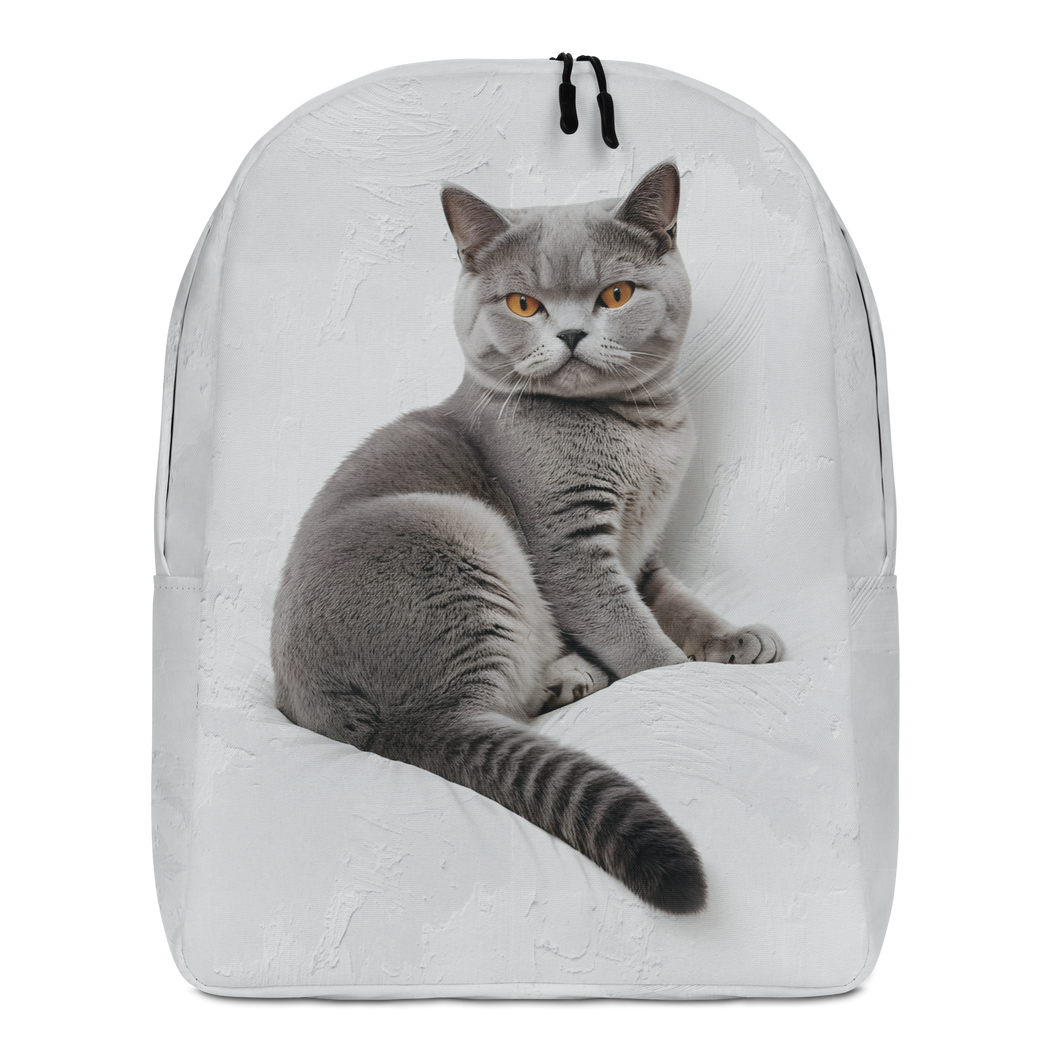 Relaxing British Shorthair Cat Minimalist Backpack