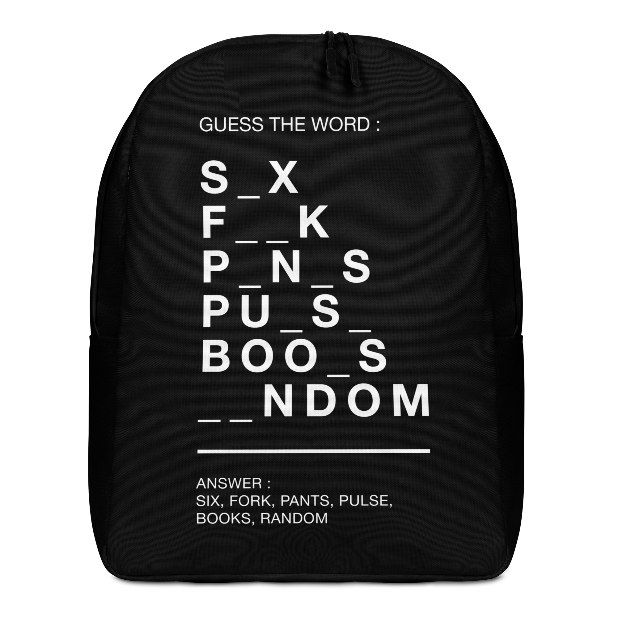 Guess The Word (Funny) Minimalist Backpack – Design Express