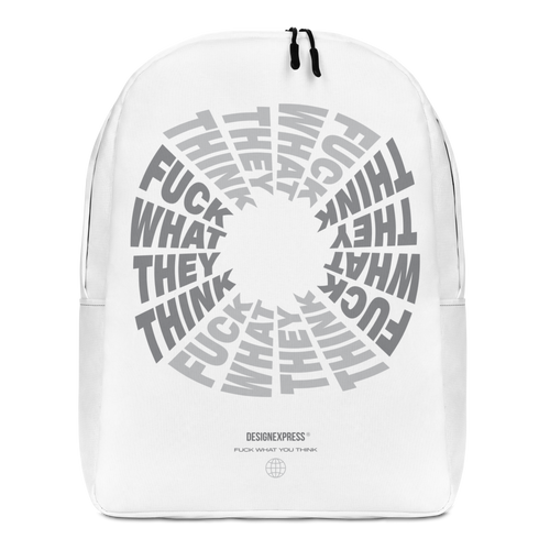 F**ck What They Think White Minimalist Backpack