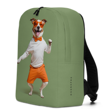 Funny Dancing Dog Green Minimalist Backpack