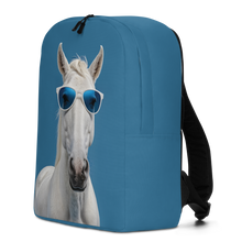 Cool Blue Horse Minimalist Backpack