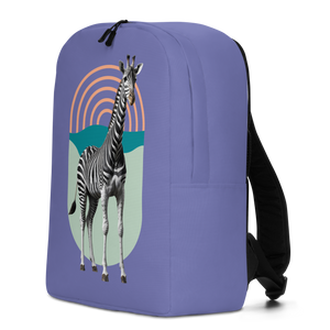 Giraffe Zebra Purple Minimalist Backpack