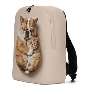 Cute Baby Cat and Dog Sleep Minimalist Backpack