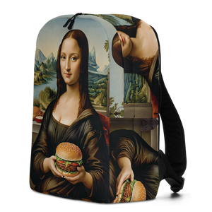 Monalisa Burger Minimalist Backpack