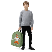 Funny Dancing Dog Green Minimalist Backpack