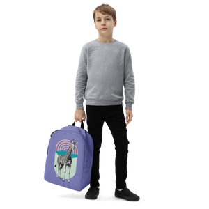 Giraffe Zebra Purple Minimalist Backpack