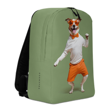 Funny Dancing Dog Green Minimalist Backpack