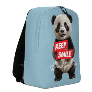 Keep Smile Blue Panda Minimalist Backpack