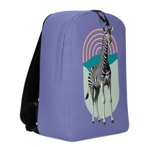 Giraffe Zebra Purple Minimalist Backpack