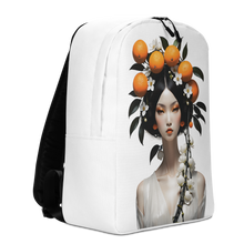 Beauty Lady with Orange Fruits Minimalist Backpack