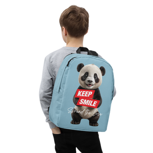 Keep Smile Blue Panda Minimalist Backpack