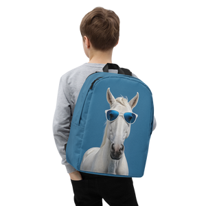 Cool Blue Horse Minimalist Backpack