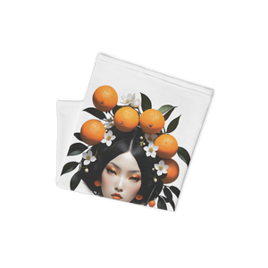 Beauty Lady with Orange Fruits Face Mask & Neck Gaiter