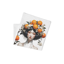 Oriental Lady with Orange Fruits Face Mask & Neck Gaiter