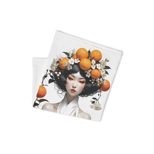 Oriental Lady with Orange Fruits Face Mask & Neck Gaiter