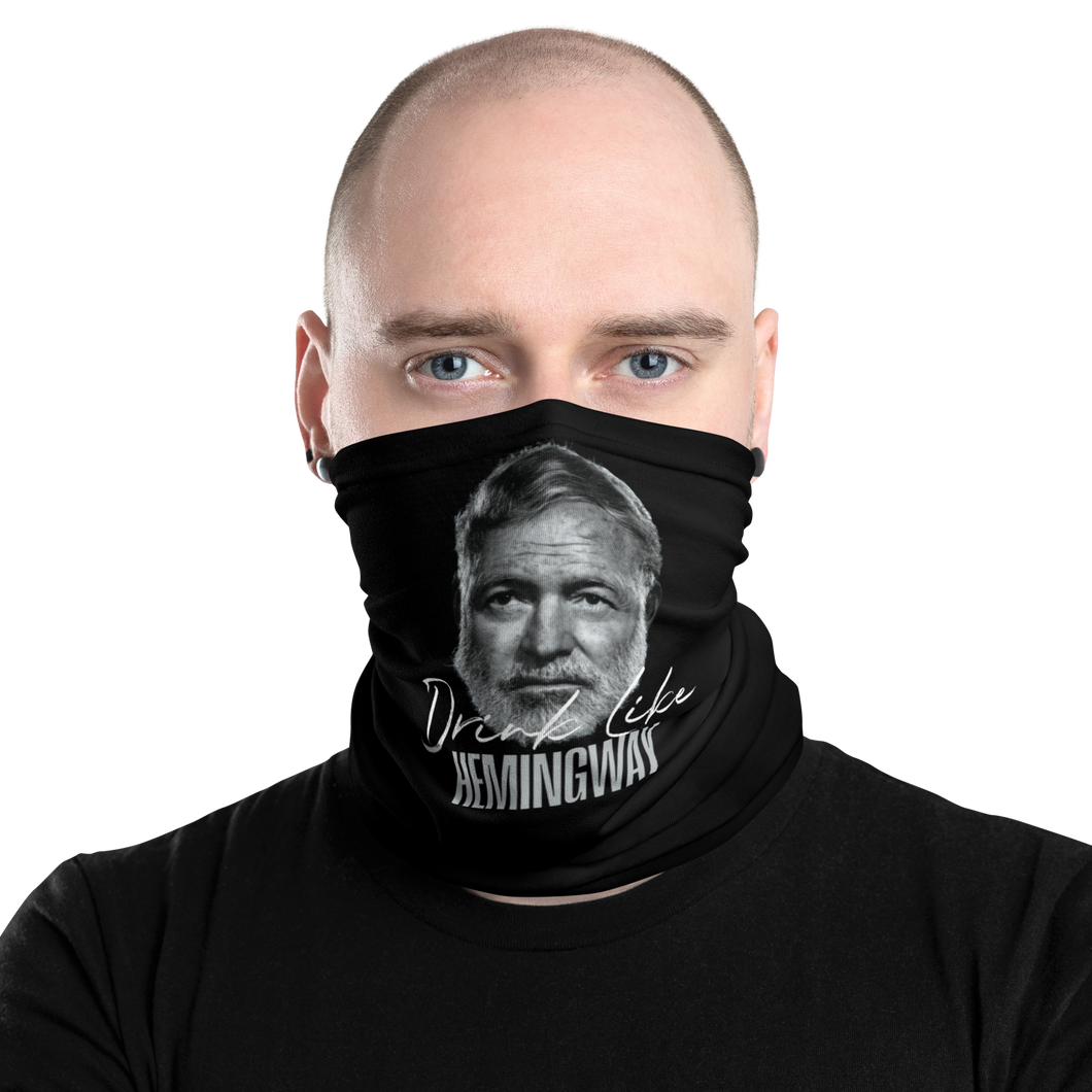 Drink Like Hemingway Portrait Face Mask & Neck Gaiter