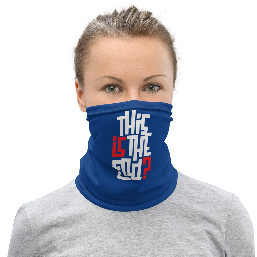 IS/THIS IS THE END? Navy Blue Reverse Face Mask & Neck Gaiter