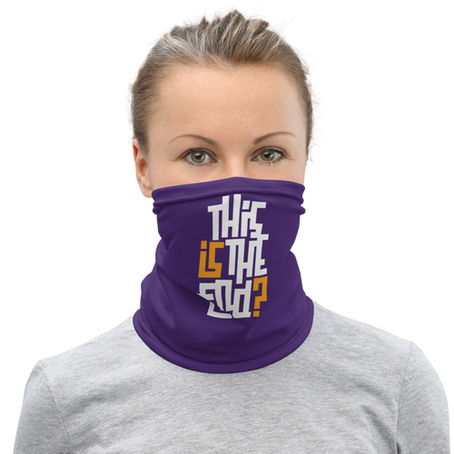 IS/THIS IS THE END? Purple Yellow Reverse Face Mask & Neck Gaiter