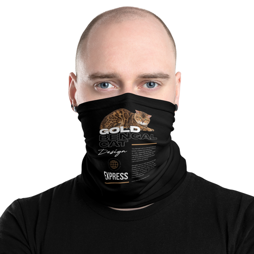 Gold Bengal Cat Face Mask & Neck Gaiter