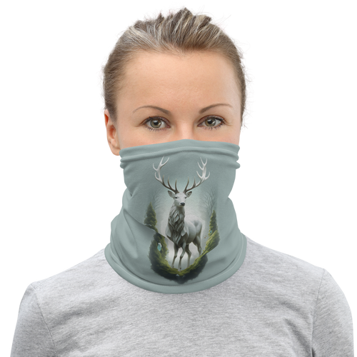 Green White Deer Face Mask & Neck Gaiter