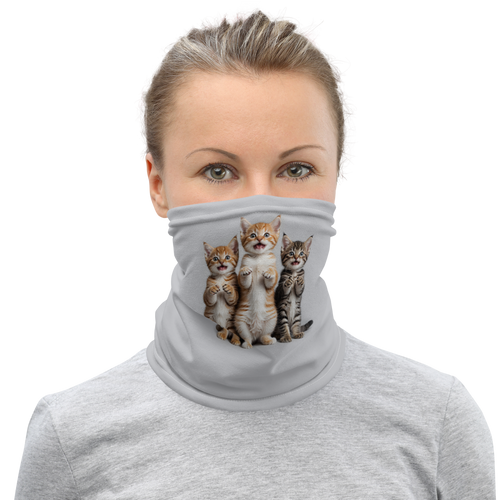 Funny Tripple Cats Face Mask & Neck Gaiter