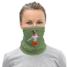 Funny Dancing Dog Green Mask & Neck Gaiter