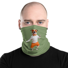 Funny Dancing Dog Green Mask & Neck Gaiter