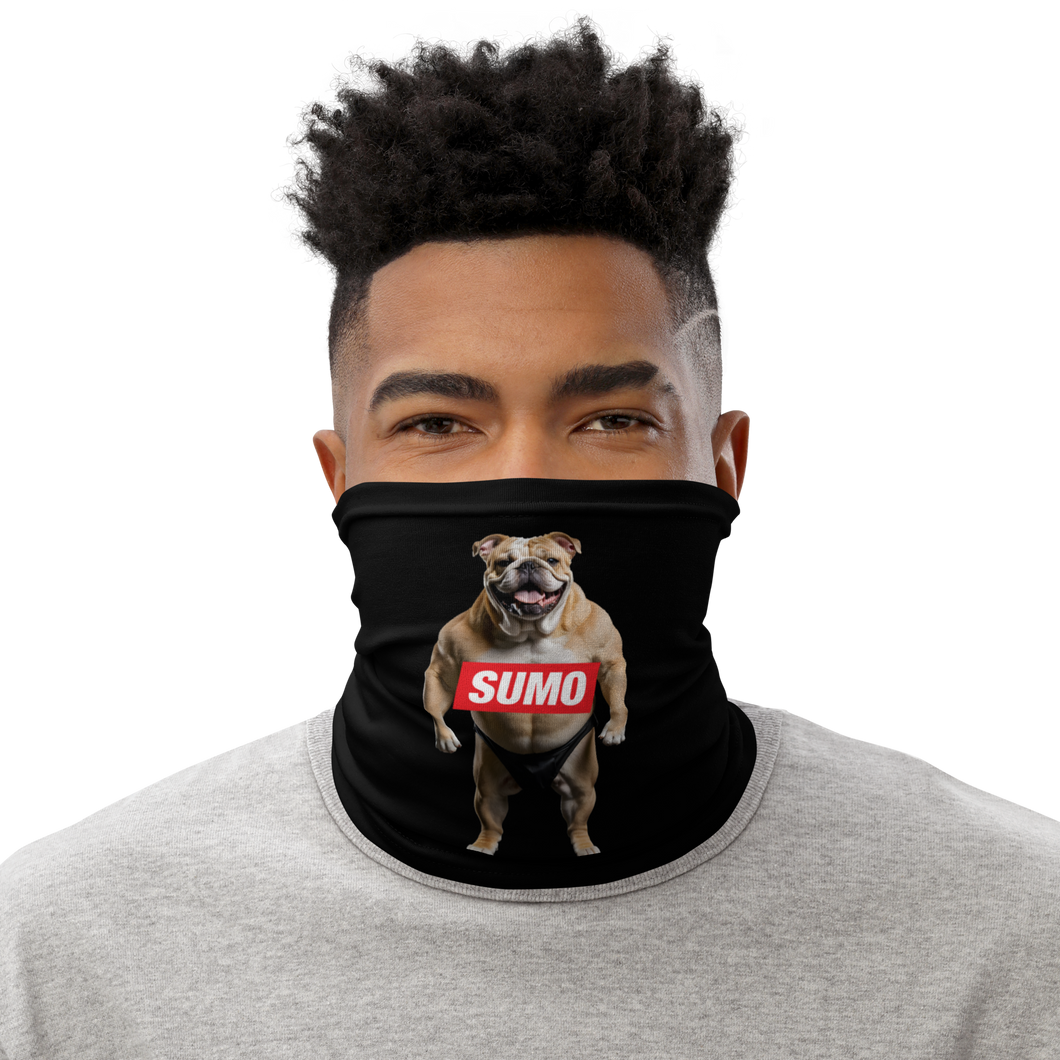 Sumo Bulldog Black Face Mask & Neck Gaiter