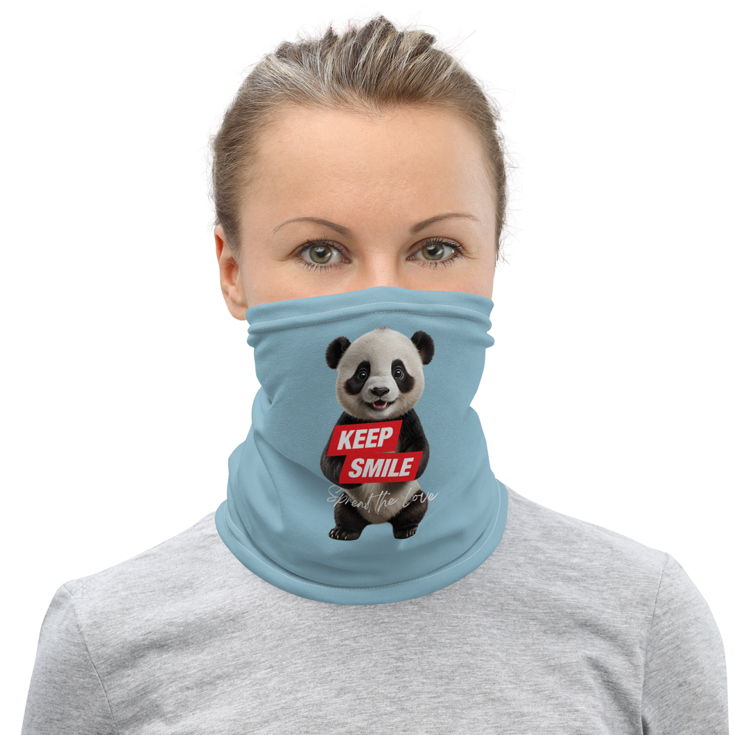 Keep Smile Blue Panda Mask & Neck Gaiter