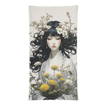 Oriental Lady with Yellow Flowers Face Mask & Neck Gaiter