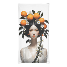 Beauty Lady with Orange Fruits Face Mask & Neck Gaiter